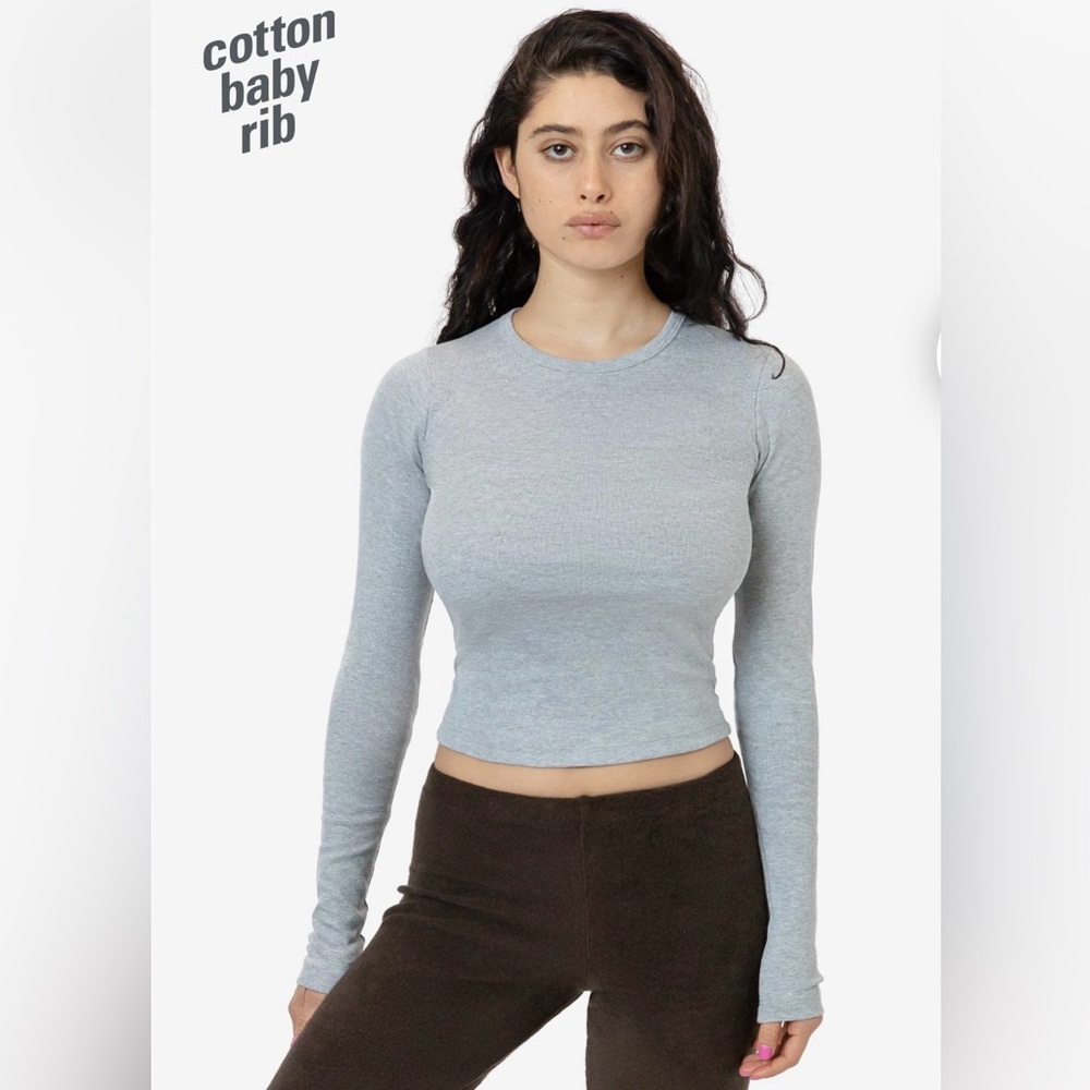 Los Angeles Apparel Baby Rib Long Sleeve Crewneck Tee